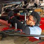 automotive repair student working